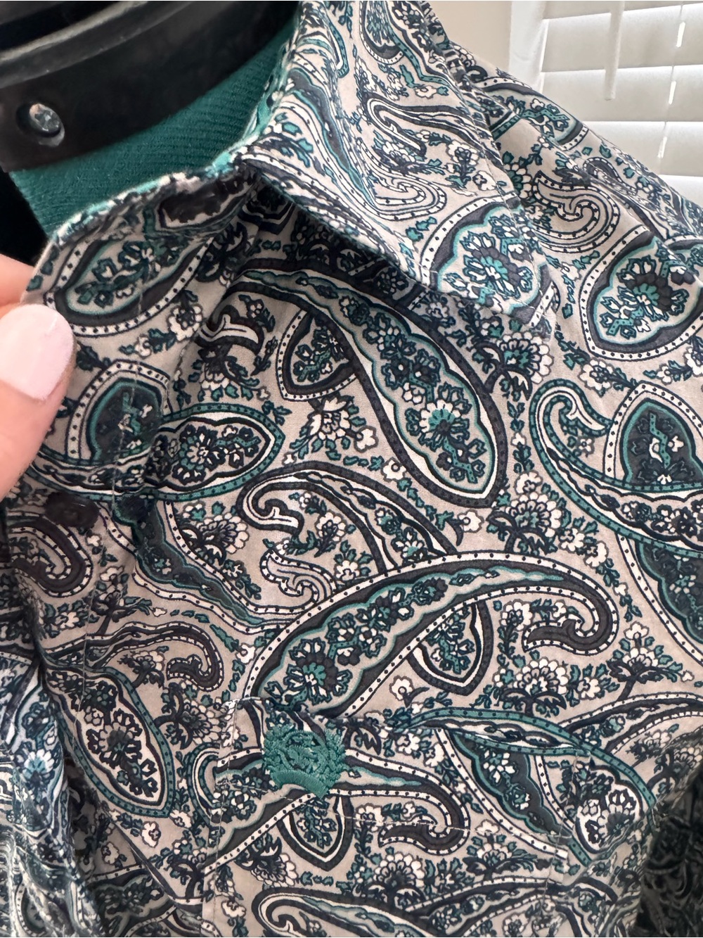 Cinch Teal Paisley Button-Up Shirt - Picture 7 of 7